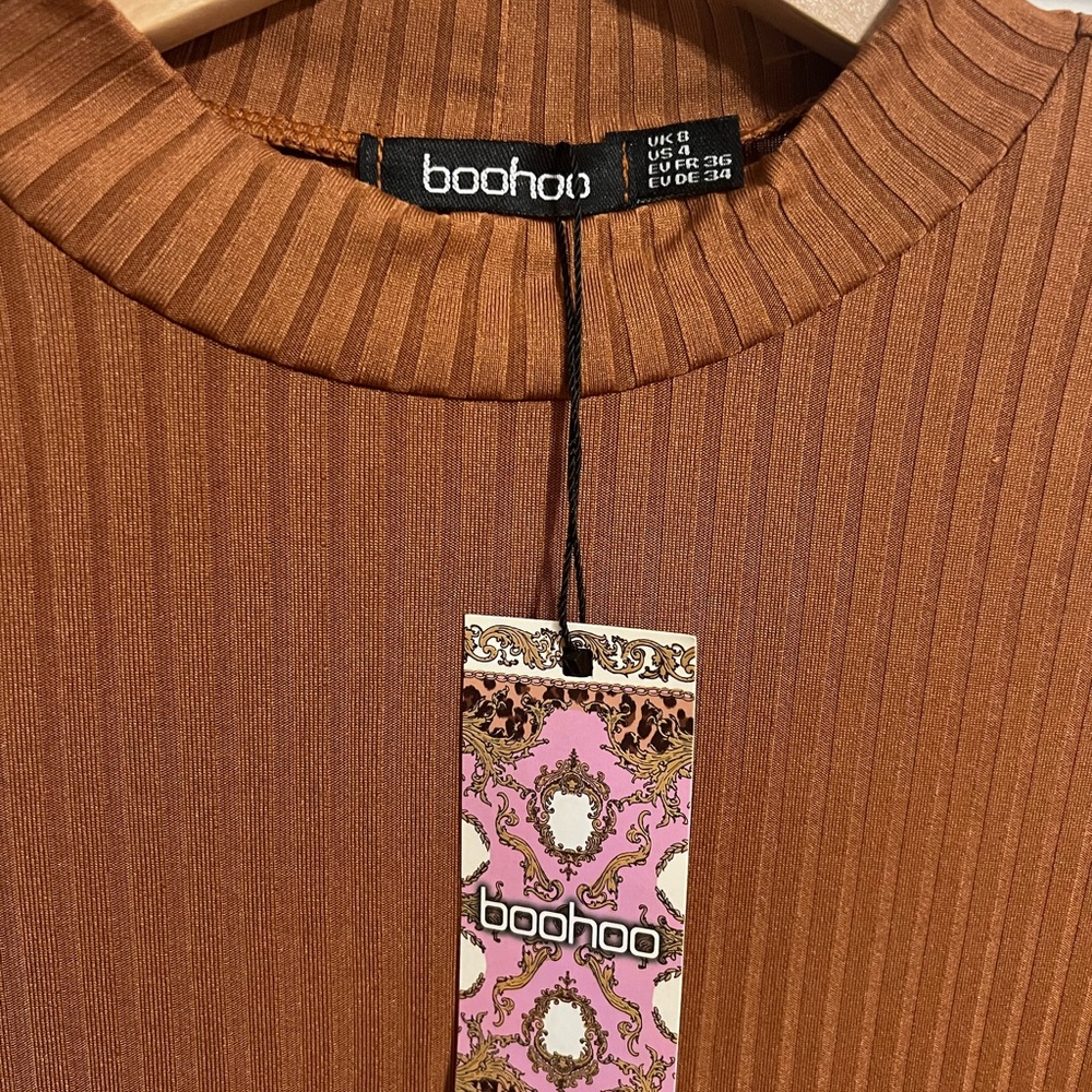 LONG SLEEVE TURTLENECK MIDI DRESS - Picture 2 of 2